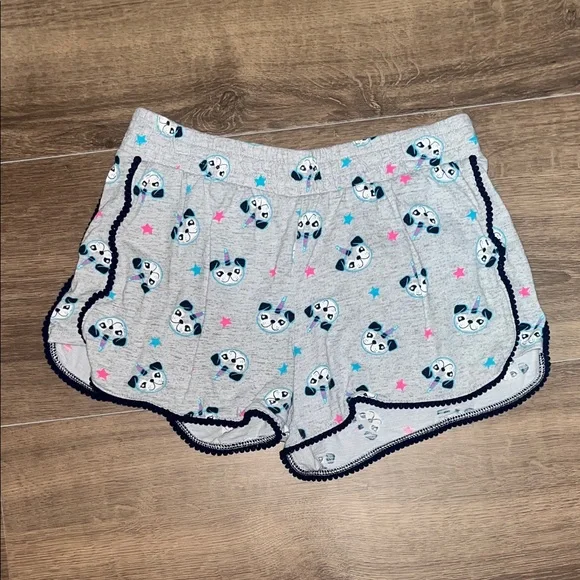 Justice Gray Shorts with Panda and Star Design - Picture 1 of 3